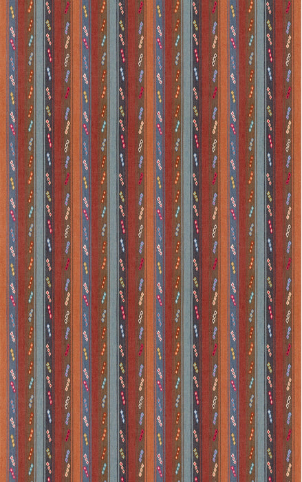 GP & J Baker Tip Toe Indigo/Chocolate Fabric BF11128.1.0