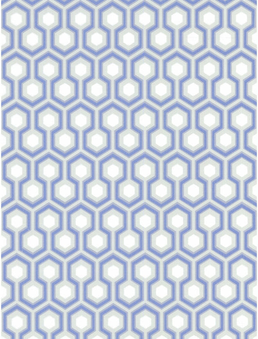 Cole & Son Hicks Hexagon Blue/Gr Wallpaper 66/8054.CS.0