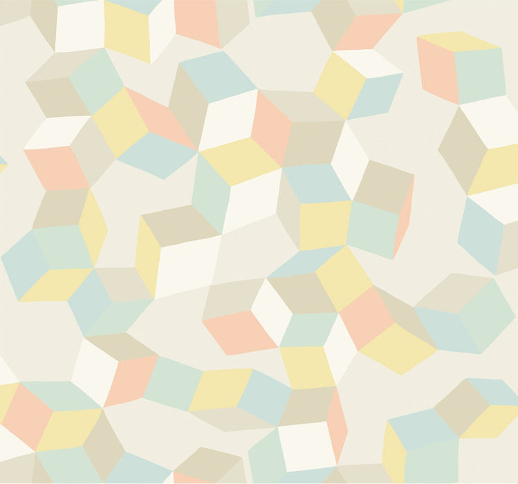 Cole & Son Puzzle Pale Pastel Wallpaper Sample 105/2009.CS.0