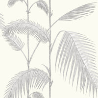 Cole & Son Palm Leaves Grey/White Wallpaper 95/1008.CS.0