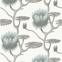 Cole & Son Summer Lily Aqua/White Wallpaper 95/4022.CS.0