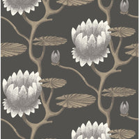 Cole & Son Summer Lily Blk/Wht/Gold Wallpaper 95/4026.CS.0