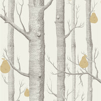 Cole & Son Woods & Pears Charcl/Lin/Gld Wallpaper 95/5032.CS.0