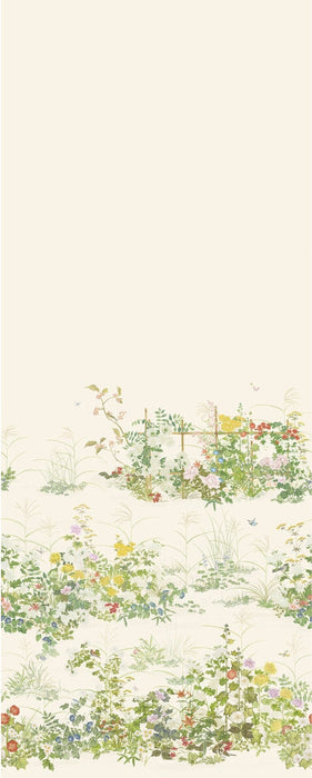 Cole & Son Scenic Flora Natural White Wallpaper Sample 126/7026.CS.0