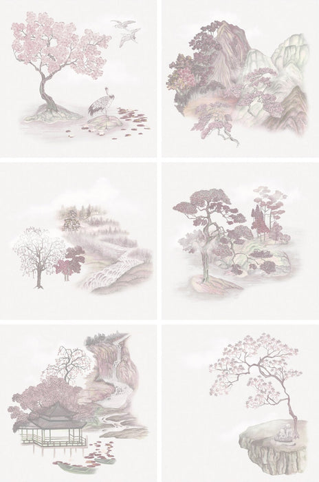Cole & Son Tile Toile Pink Wallpaper Sample 126/10035.CS.0