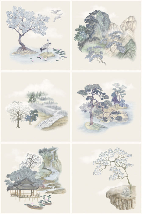 Cole & Son Tile Toile Blue Wallpaper Sample 126/10036.CS.0
