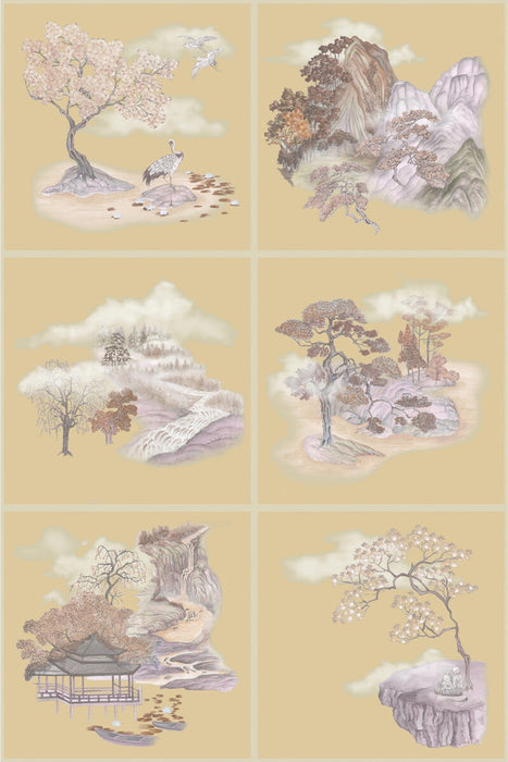 Cole & Son Tile Toile Metallic Gilded Autumnal Wallpaper Sample 126/10038.CS.0