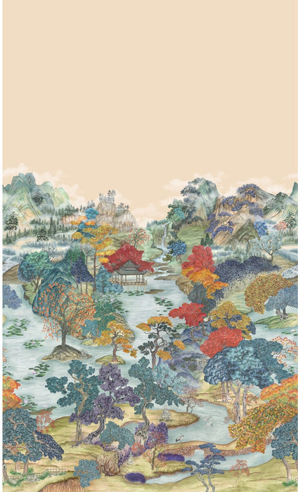 Cole & Son Pavilion Panel Soft Maple Wallpaper Sample 126/12044.CS.0