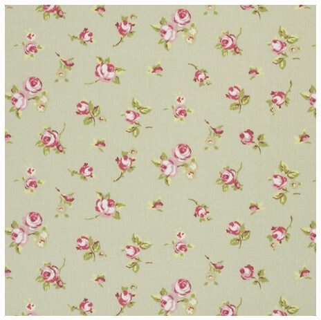 Clarke & Clarke Rosebud Sage Fabric F0299/04.CAC.0