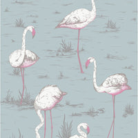 Cole & Son Flamingos Wht/Fuch On Sfoam Fabric F111/3010L.CS.0