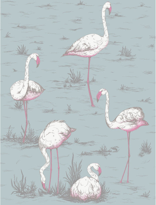 Cole & Son Flamingos Wht/Fuch On Sfoam Fabric F111/3010L.CS.0