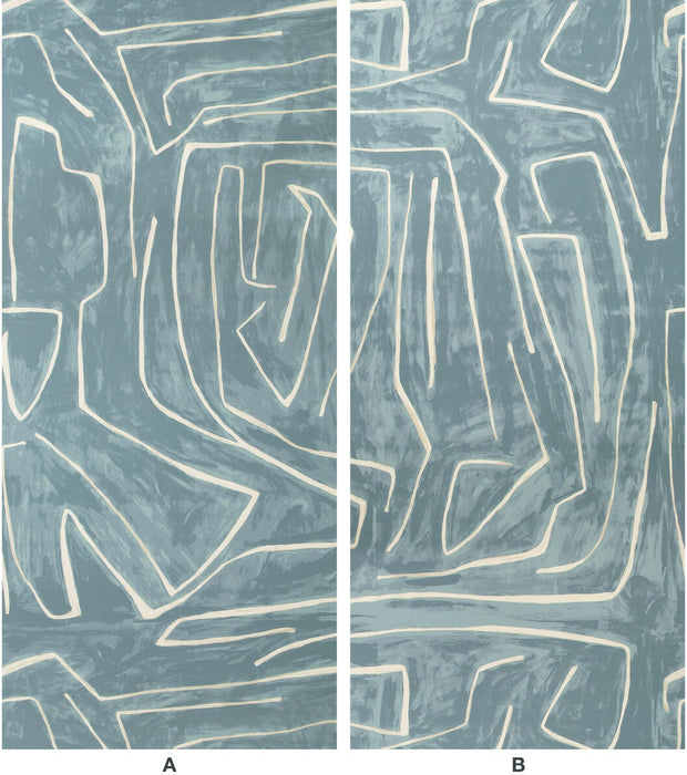 Lee Jofa Modern Graffito Deep Sky Wallpaper GWP-3501.15.0