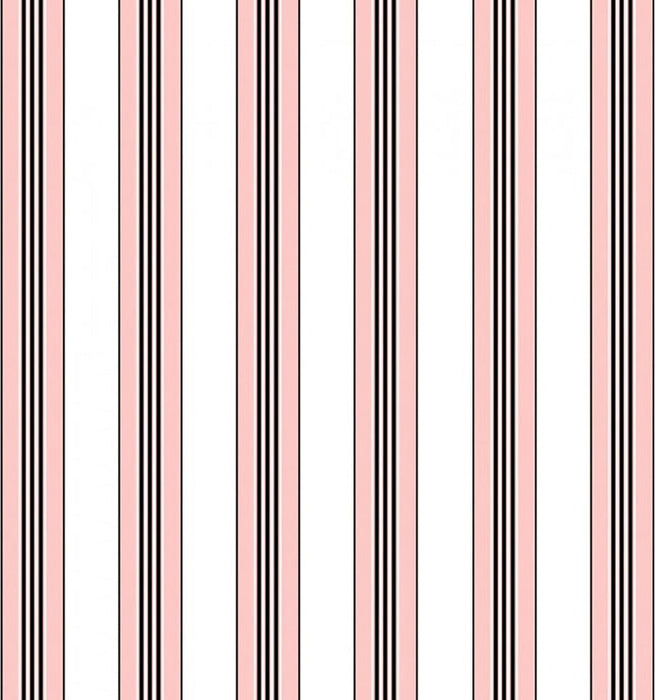 Brunschwig & Fils Rayure Lione Rose Wallpaper P8015104.17.0
