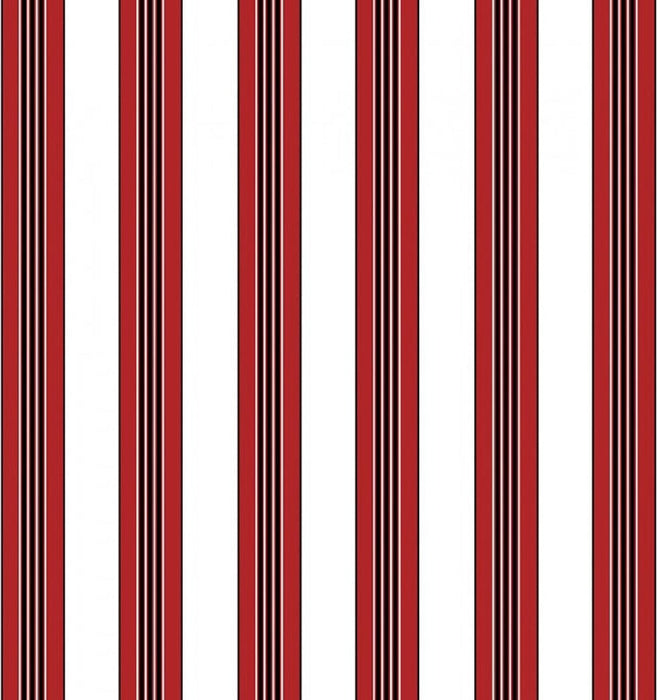 Brunschwig & Fils Rayure Lione Red Wallpaper P8015104.9.0
