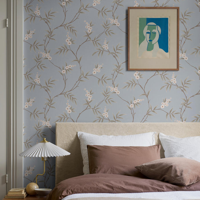 Schumacher Floral Tree Sky Wallpaper 7762