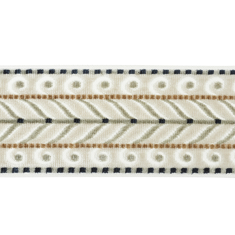 Schumacher Marion Velvet Tape Ivory Trim 77620