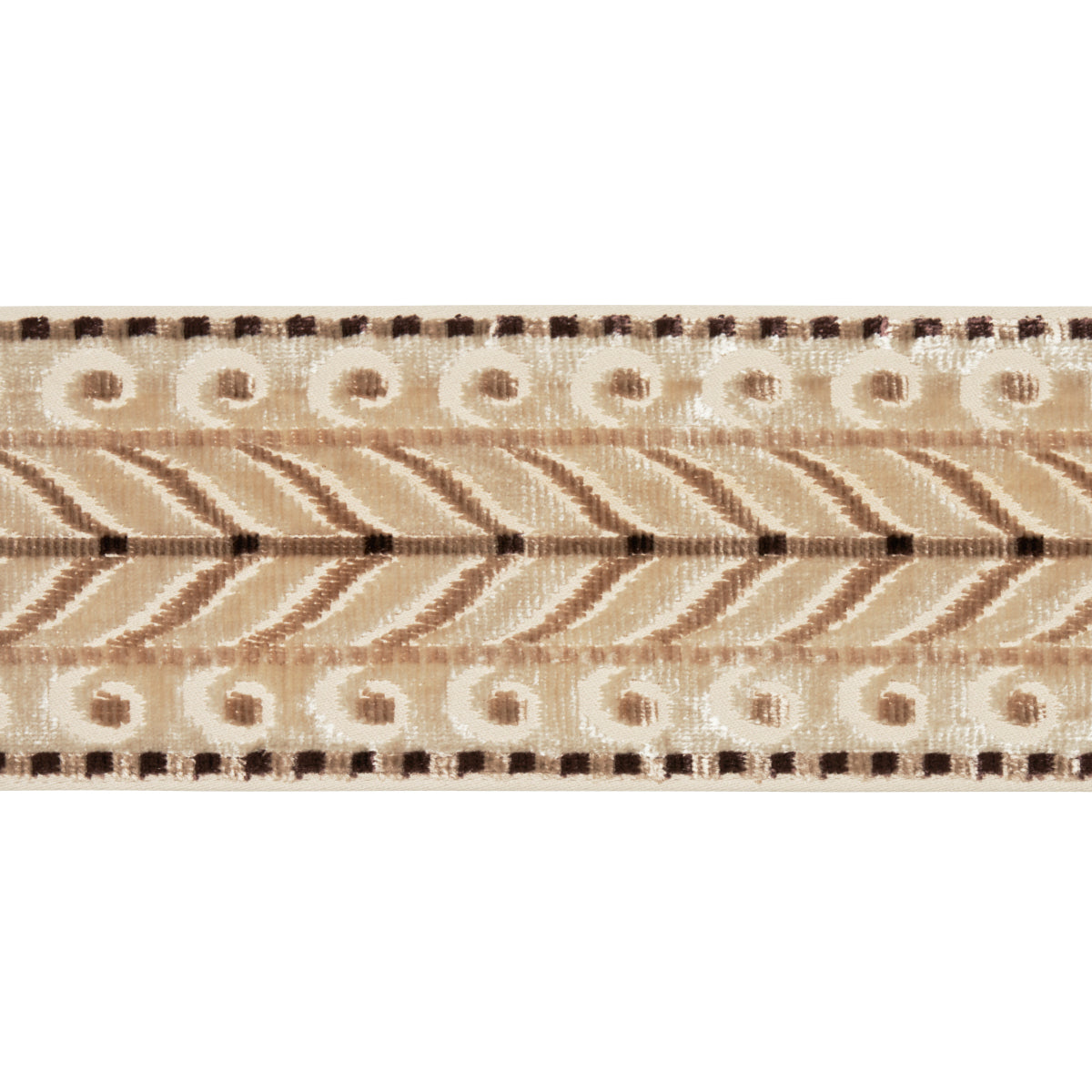 Schumacher Marion Velvet Tape Champagne Trim 77624
