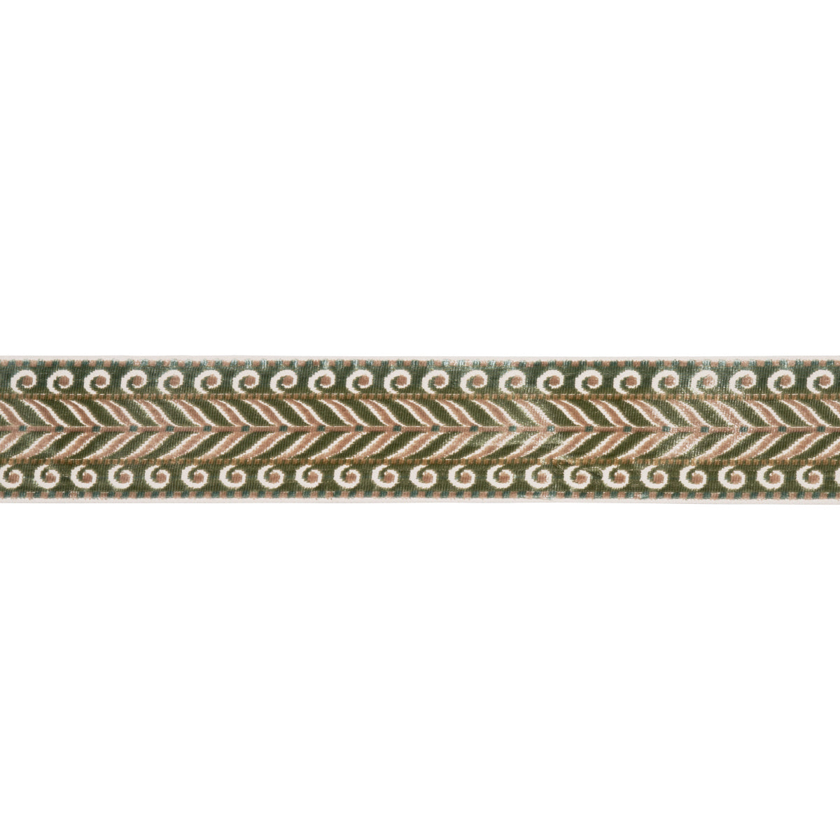 Schumacher Marion Velvet Tape Jade Trim 77626