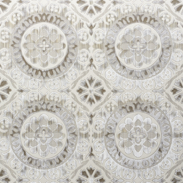 Schumacher Suzani Strie Velvet Pearl Fabric 77642