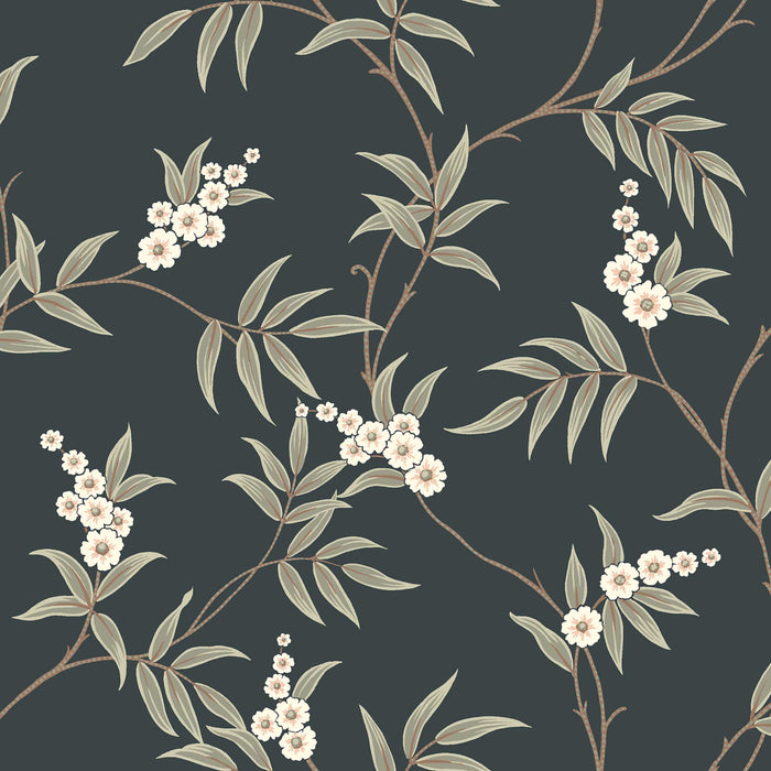 Schumacher Floral Tree Spruce Wallpaper 7765