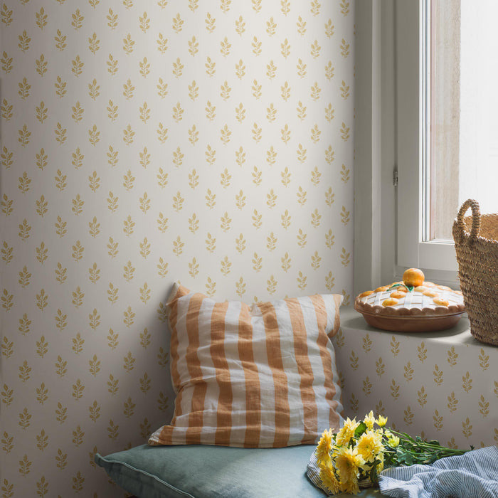 Schumacher Little Oak Yellow Wallpaper 7774