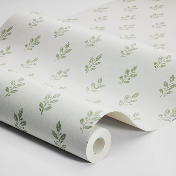 Schumacher Little Oak Green Wallpaper Sample 7776