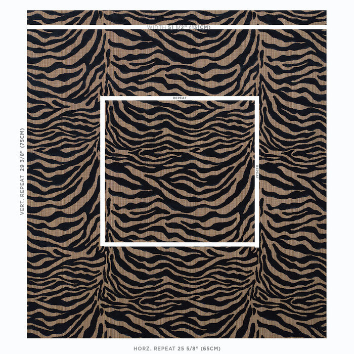Schumacher Regine Strie Velvet Ebony Fabric 77771