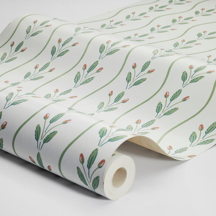 Schumacher Flower Buds Green Wallpaper 7778