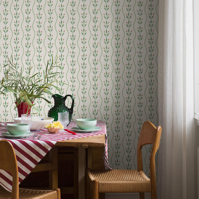 Schumacher Flower Buds Green Wallpaper 7778