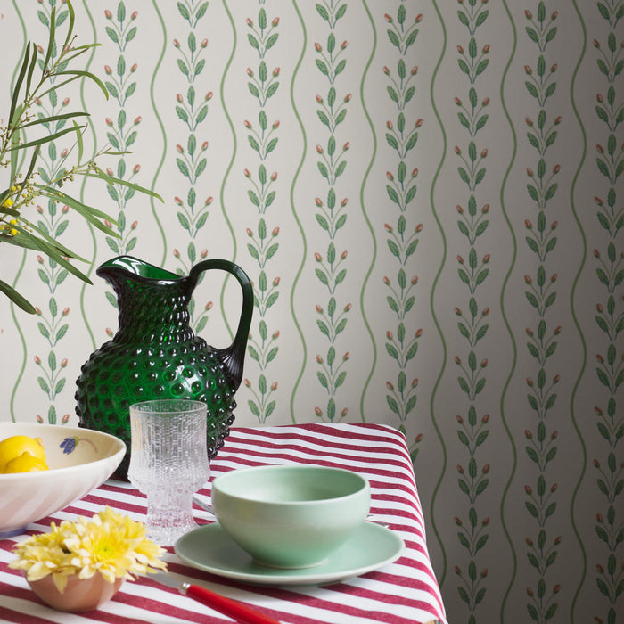 Schumacher Flower Buds Green Wallpaper 7778