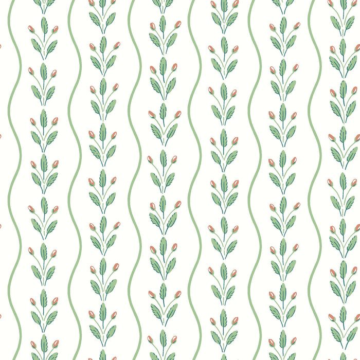 Schumacher Flower Buds Green Wallpaper 7778