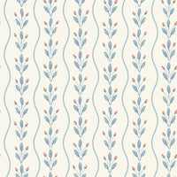 Schumacher Flower Buds Blue Wallpaper 7779