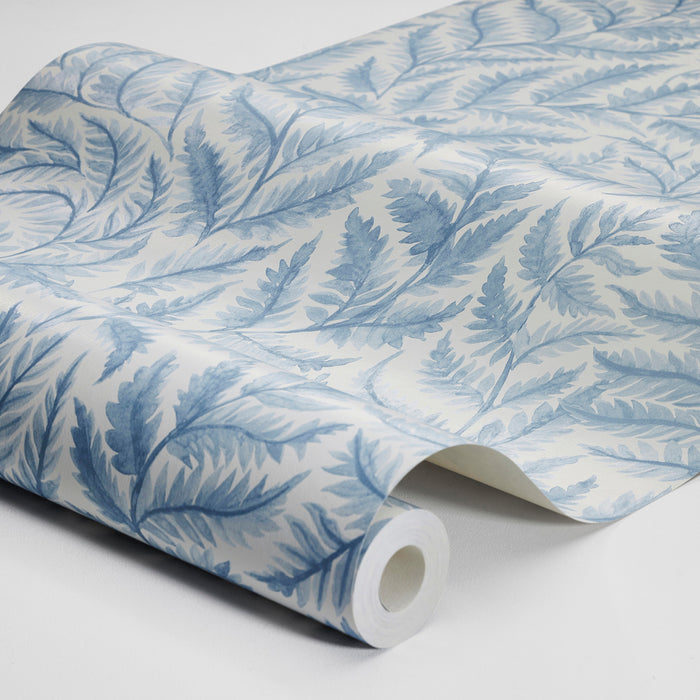 Schumacher Ferns Blue Wallpaper 7790