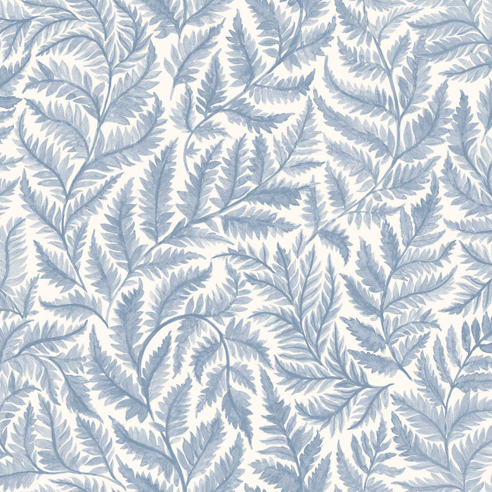 Schumacher Ferns Blue Wallpaper Sample 7790