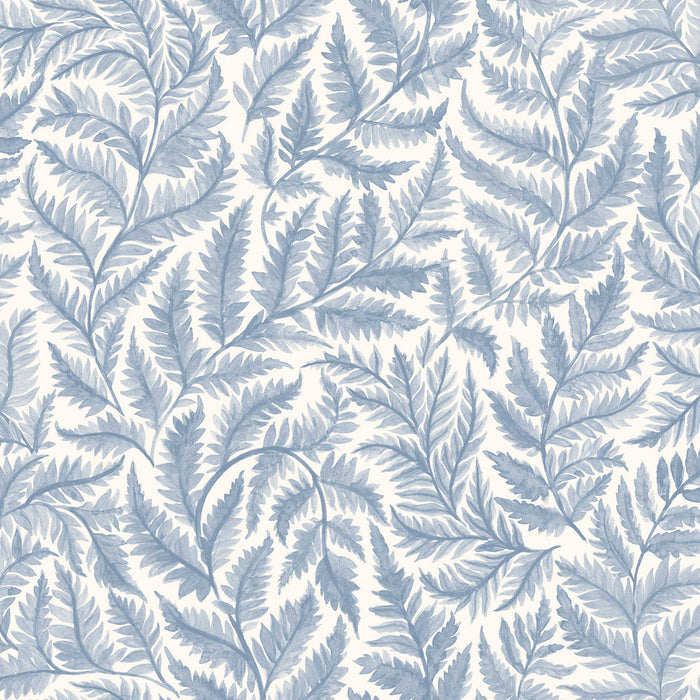 Schumacher Ferns Blue Wallpaper Sample 7790