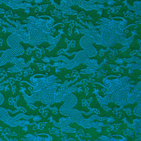 Schumacher Ruan Dragon Damask Emerald Fabric 78100