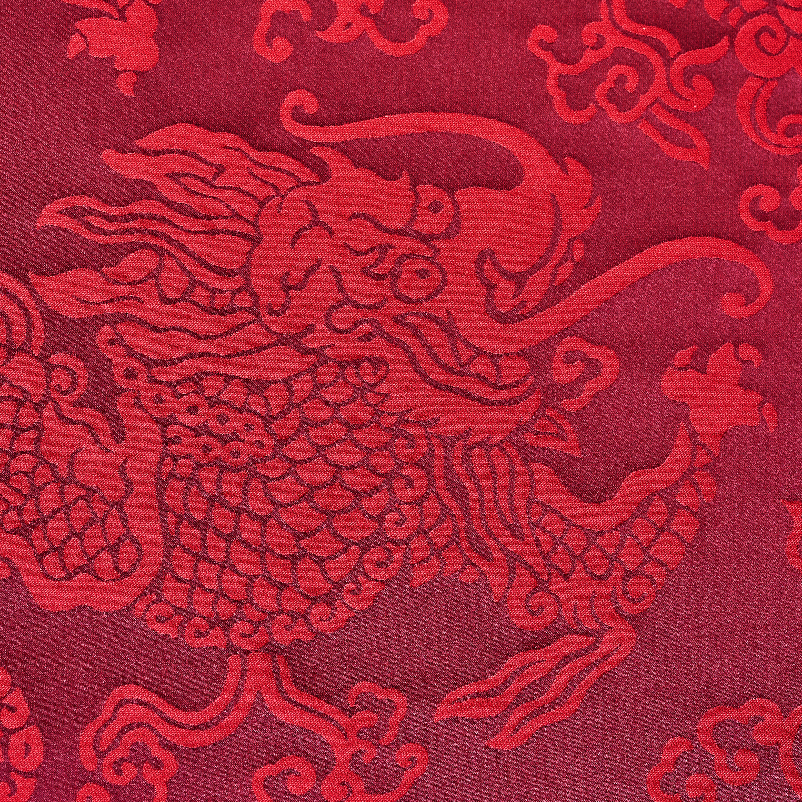 Schumacher Ruan Dragon Damask Garnet Fabric 78101