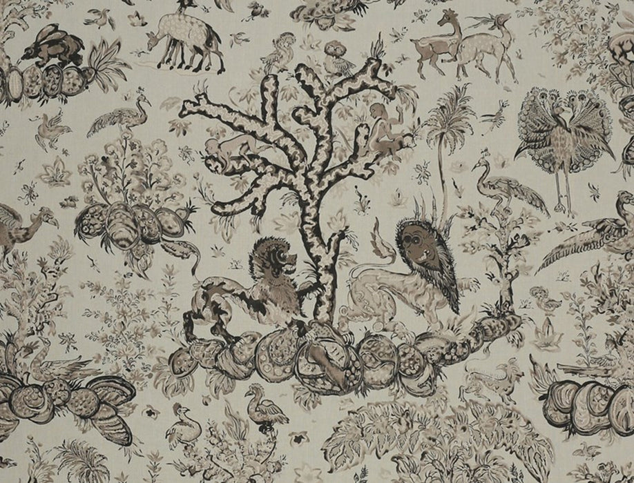 Jim Thompson Menagerie Sepia Fabric Sample JT013634005