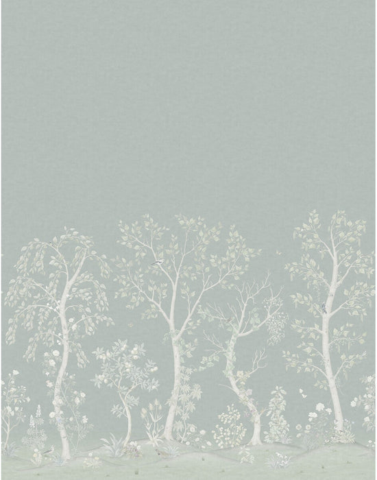 Cole & Son Seasonal Woods Jade / Sage Silk Wallpaper 120/6020S.CS.0