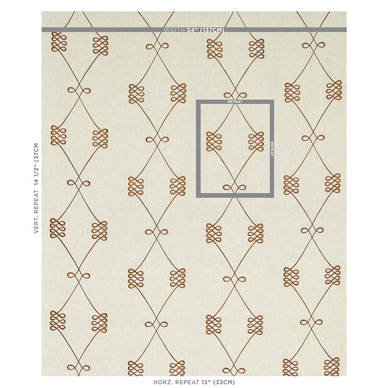 Schumacher Nicolette Embroidery Natural Fabric 78201
