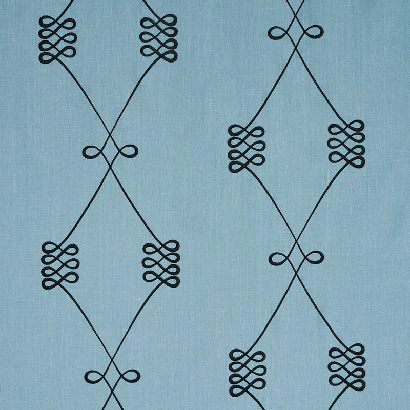 Schumacher Nicolette Embroidery Dusty Blue 78202 Sample | 40% Off (Samples)