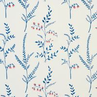 Schumacher Cynthia Embroidered Print Blue Fabric 78350
