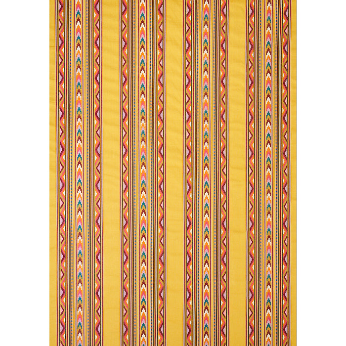 Schumacher Zarzuela Stripe Embroidery Saffron Fabric 78391