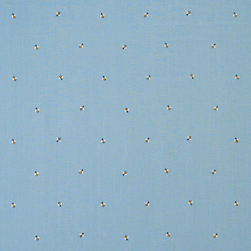 Schumacher Honey Bee Embroidery Sky Fabric Sample 78421