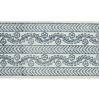 Schumacher Arbela Hand Blocked Tape Indigo Trim 78441