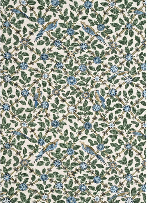 GP & J Baker Bamboo Bird Aqua/Teal Fabric BP10465.2.0