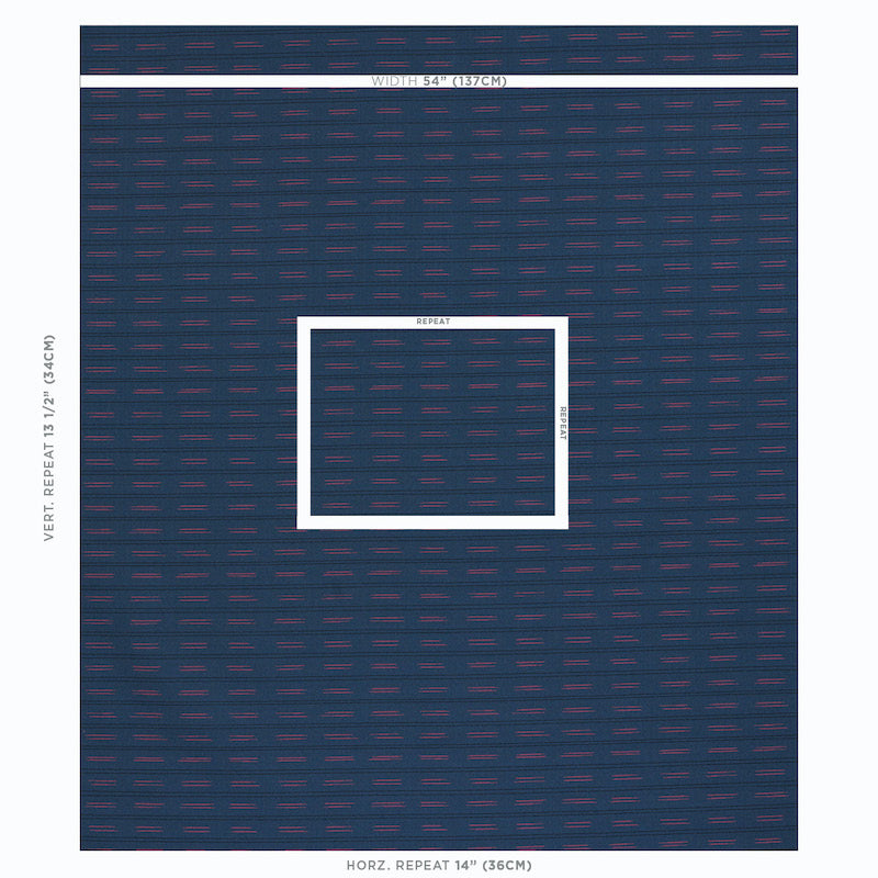 Schumacher Ainsley Stripe Indoor/Outdoor Navy Fabric 78581