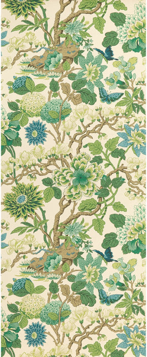GP & J Baker Magnolia Emerald/Teal Wallpaper BW45092.2.0