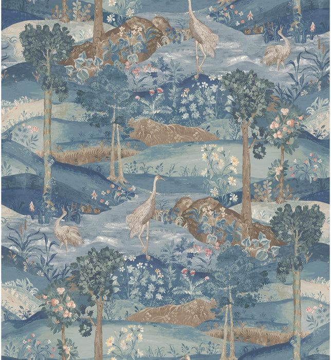 GP & J Baker Palace Tapestry Royal Blue Wallpaper BW45151.2.0