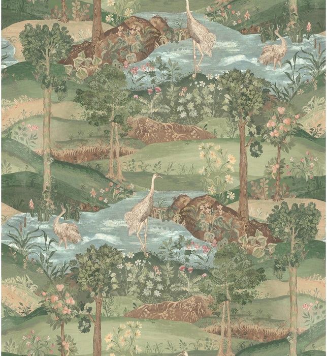 GP & J Baker Palace Tapestry Royal Green Wallpaper BW45151.1.0